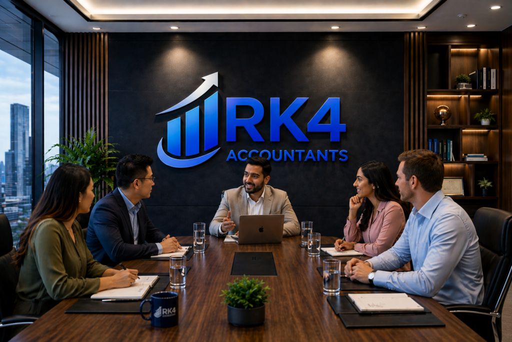 corporate boardroom with rk4 branding landscape meeting 3